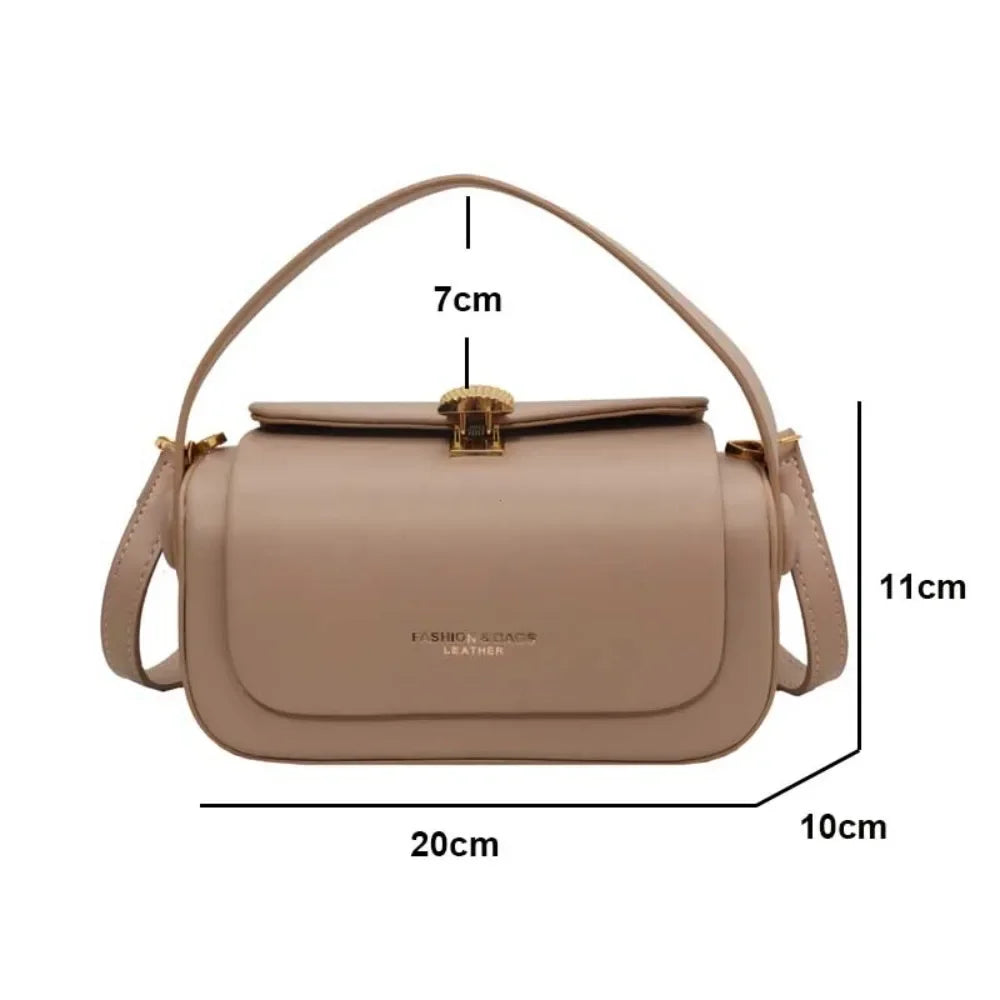 Classic Retro Crossbody Shoulder Bag with Textured Flap