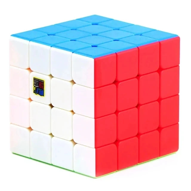 A cube puzzle with blue and red faces, featuring smooth turning mechanisms for various skill levels.