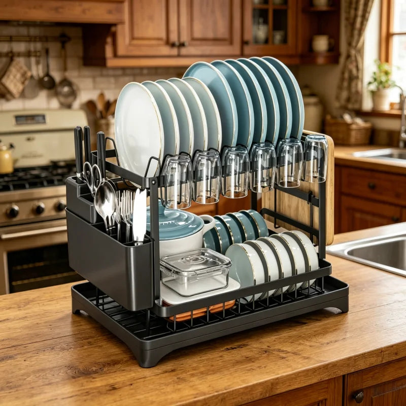 2-Tier Edelstahl Spülmittracks