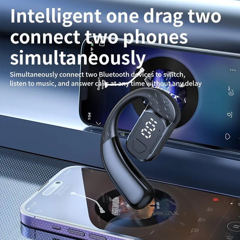 Open-Ear Bluetooth Headset with Rotating Ear Hook