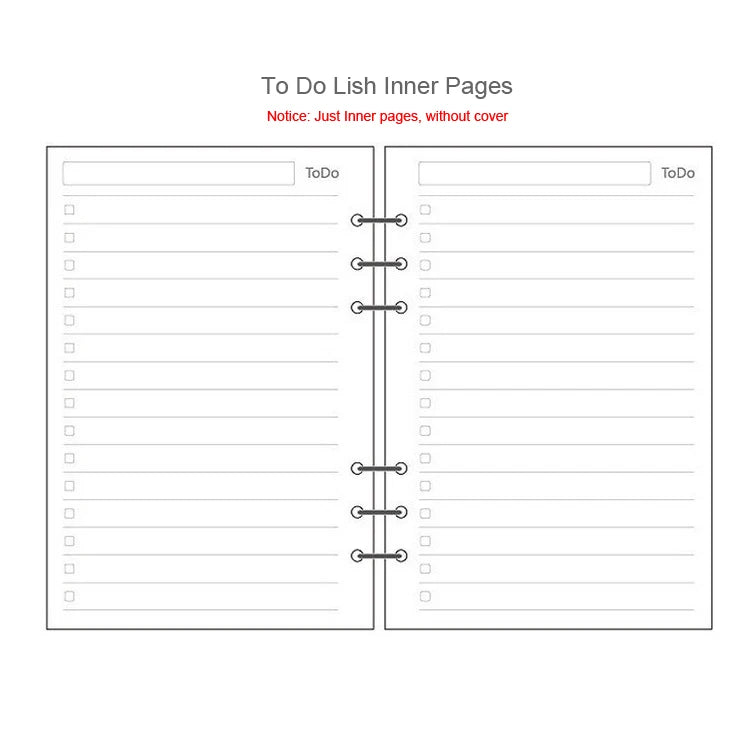 Two sheets of lined paper for to do lists, showing the inside pages of a notebook.