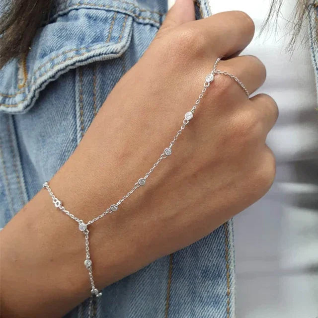 Colorful CZ Link Chain Bracelet