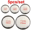 Set of five car polishing pads with varying sizes from 3 to 7 inches.