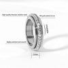 Titanium Steel Spinner Fidget Ring with Cubic Zirconia