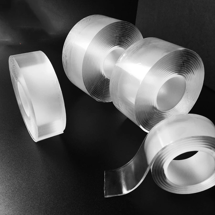 Transparent Nano Double-Sided Tape - Reusable, Waterproof, No-Residue Adhesive
