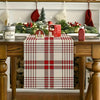 Classic Checkered Table Runner – Rustic Linen Farmhouse Decor