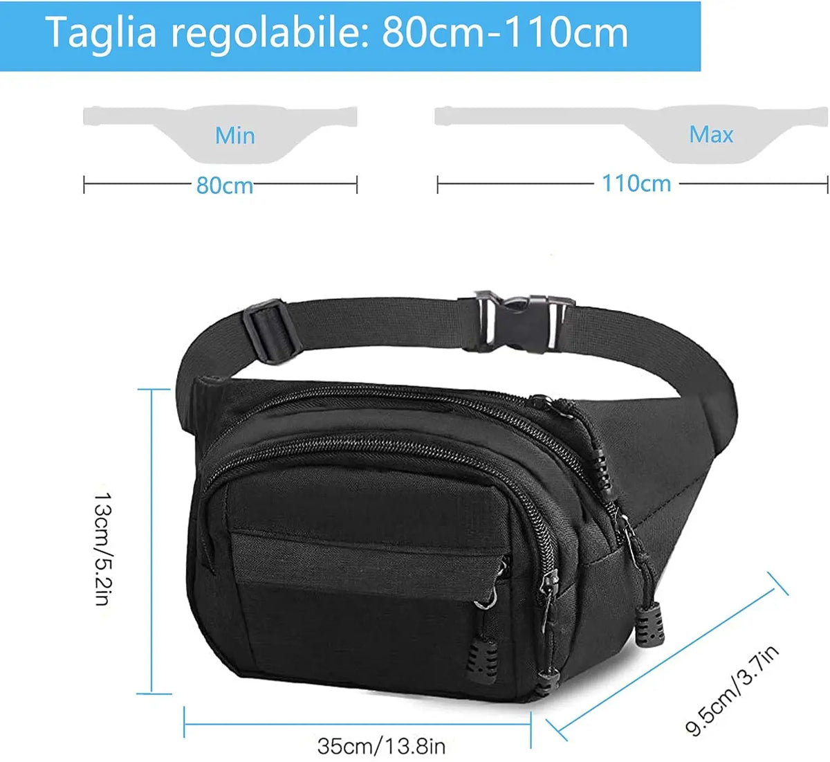 Adjustable Oxford Waist Pack for Running and Outdoor Activities