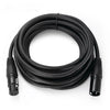 Cable de audio XLR profesional negro de 3 pines, enrollado y listo para usar