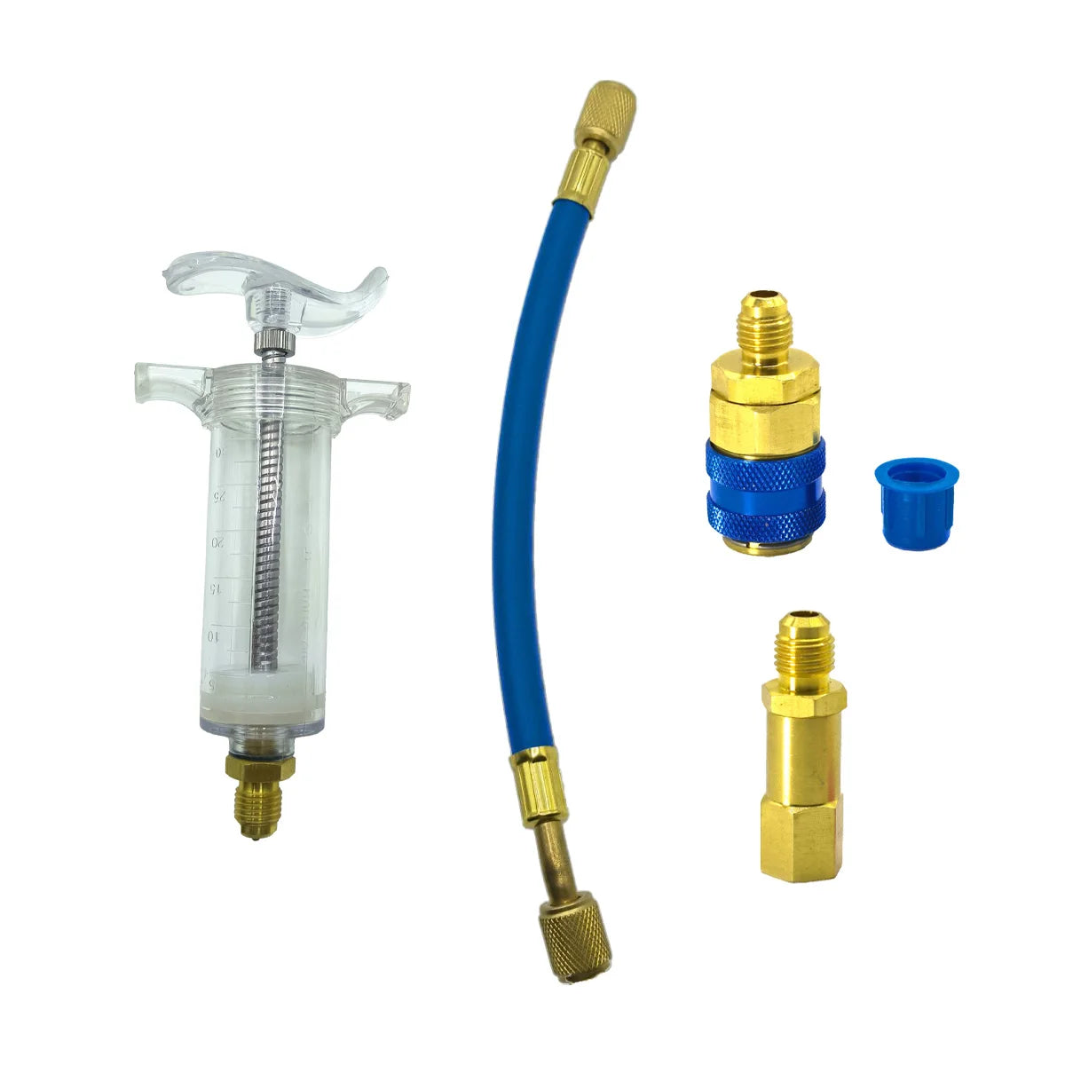 Car A/C Oil and Dye Injector with Low-Side Quick Coupler
