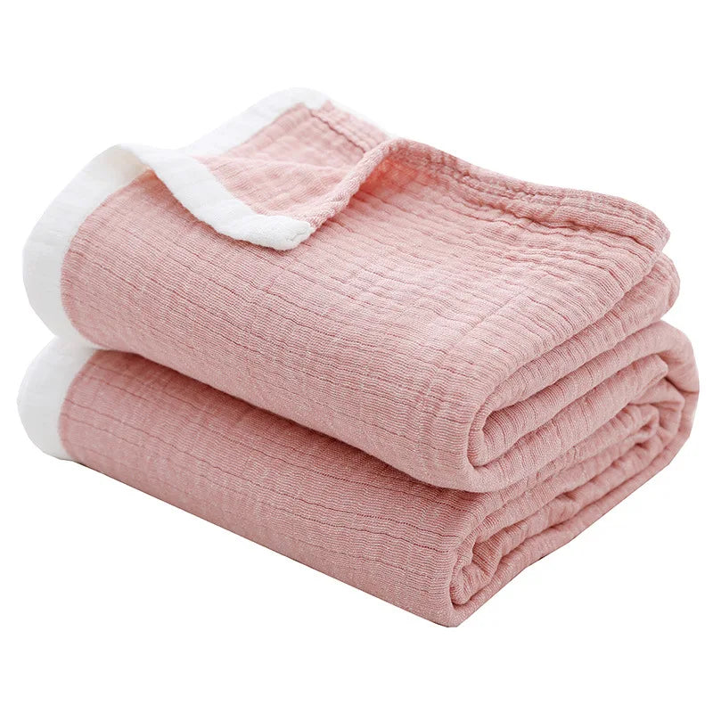 Breathable 4-Layer Cotton Muslin Blanket — Lightweight & Soft for All Seasons