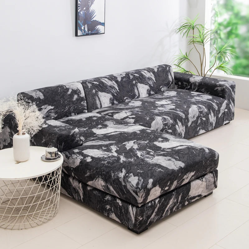 Printed Stretch Sofa Cover for L-Shaped and Corner Sofas