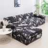 Printed L-Shape Sofa Cover with Elastic Edge