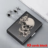 Skull Print Stainless Steel Credit Card Holder Wallet