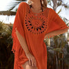 Sunflower Print Knitted Beach Tunic with Fringe