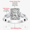 Radiant Cut Moissanite Engagement Ring with Baguette Side Stones