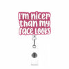 Glitter Retractable Badge Reel with Inspirational Quote