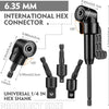 Flexible Right Angle Drill Bit Extension Set with Universal Socket Adapter