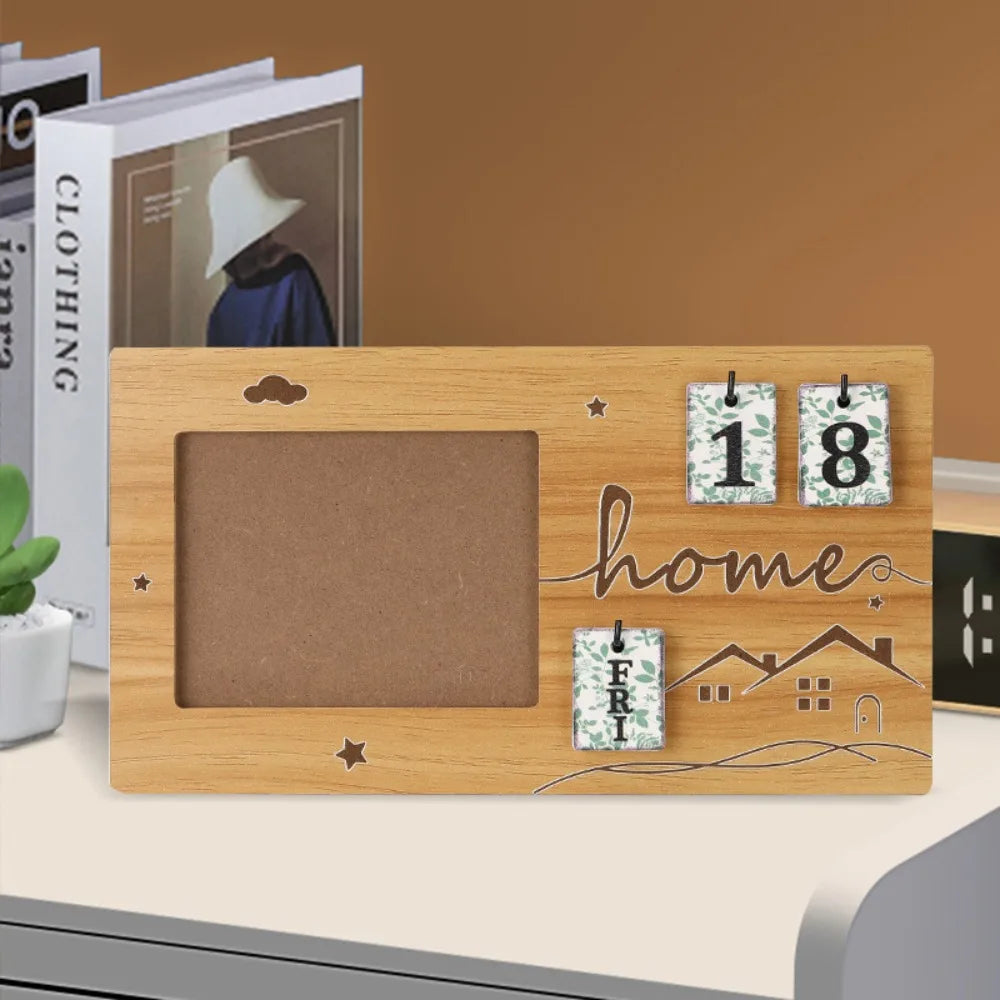 Wooden Pregnancy Countdown Picture Frame with Ultrasound Slot