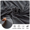 Close-up of a dark gray fabric sofa cushion cover showing the texture and elastic edge, highlighting comfort, breathability, 