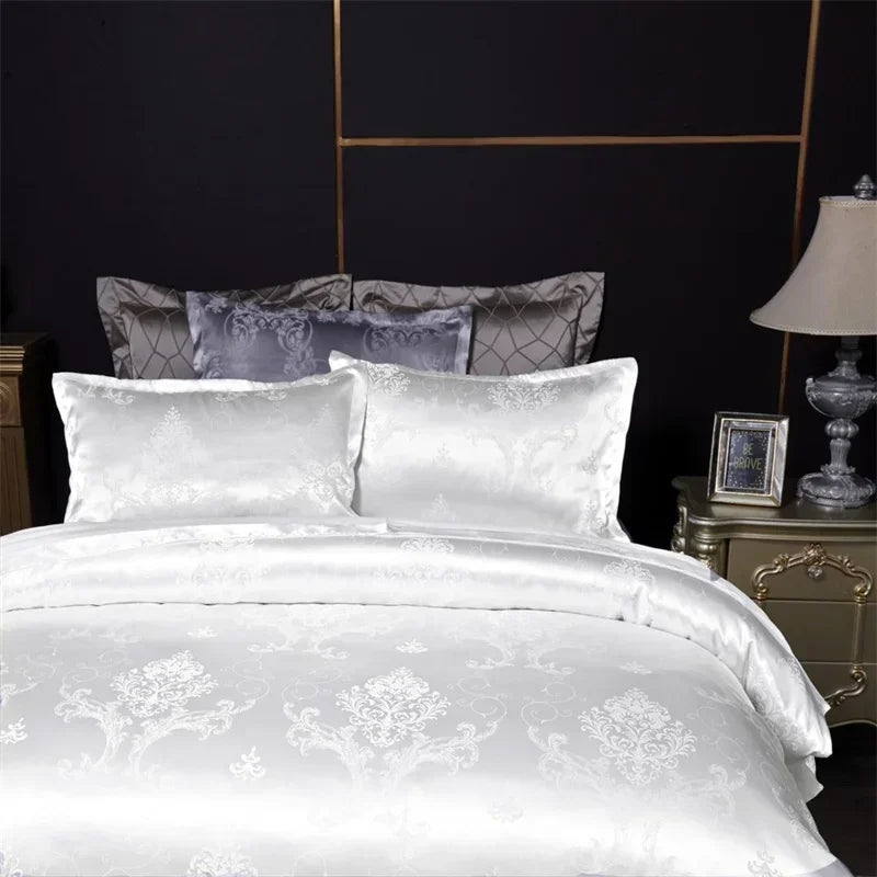 Silver Royal Luxury Duvet Cover Set with Pillowcases
