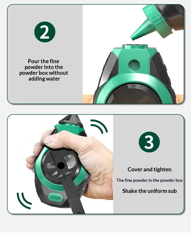 Chalk Line Reel with Quick Retraction for Precise Marking