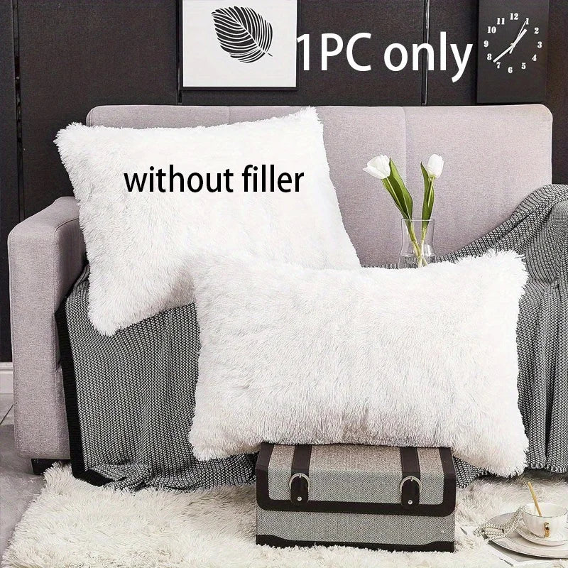 Plush Faux Fur Pillowcase with Hidden Zipper