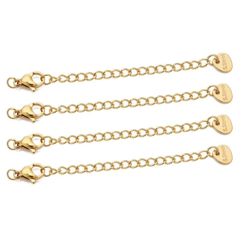 Stainless Steel Extension Chains with Lobster Clasps for Jewelry Making (10-Pack)