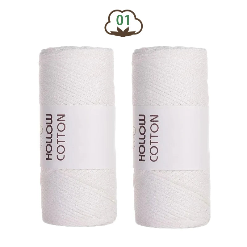 Soft Hollow Cotton Yarn for Knitting and Crochet