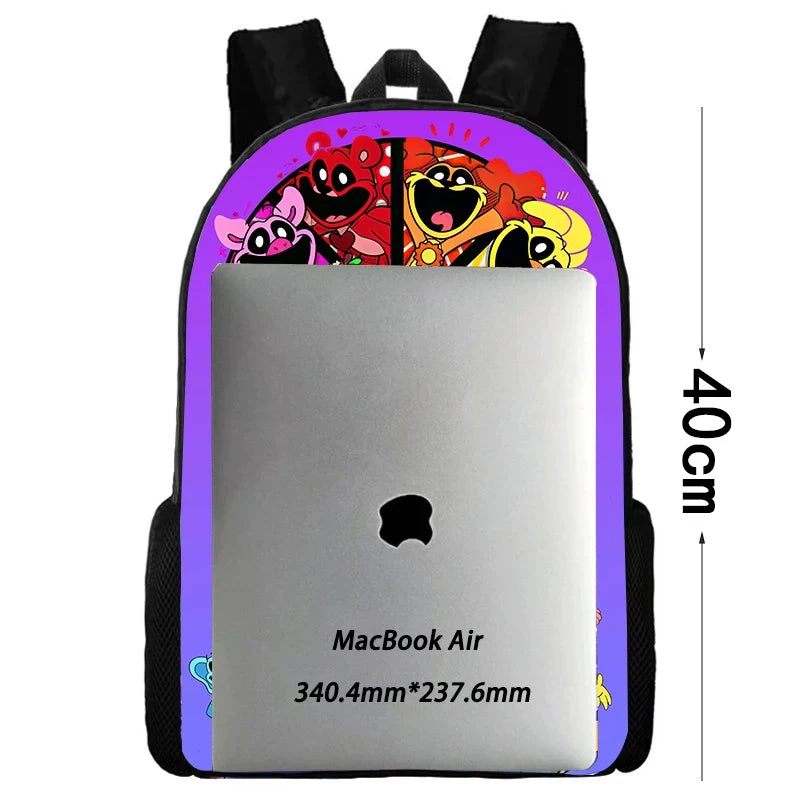 Cartoon Gorilla Kids School Backpack Set with Lunch Bag and Pencil Case