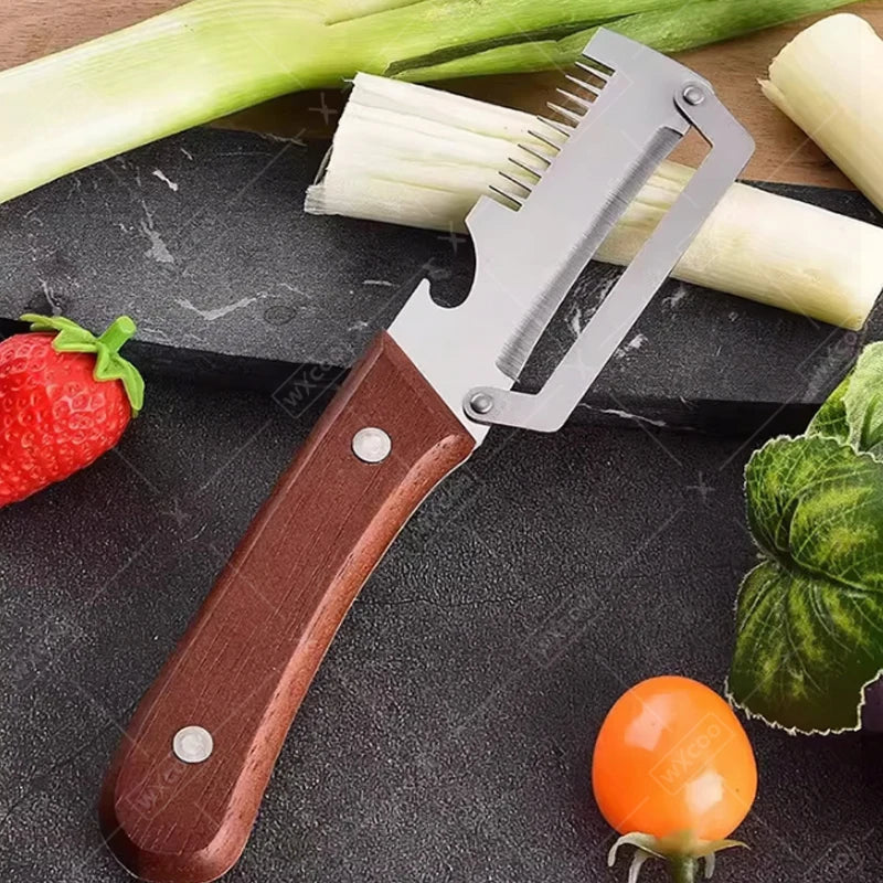 Wooden-Handle Multi-Function Kitchen Peeler