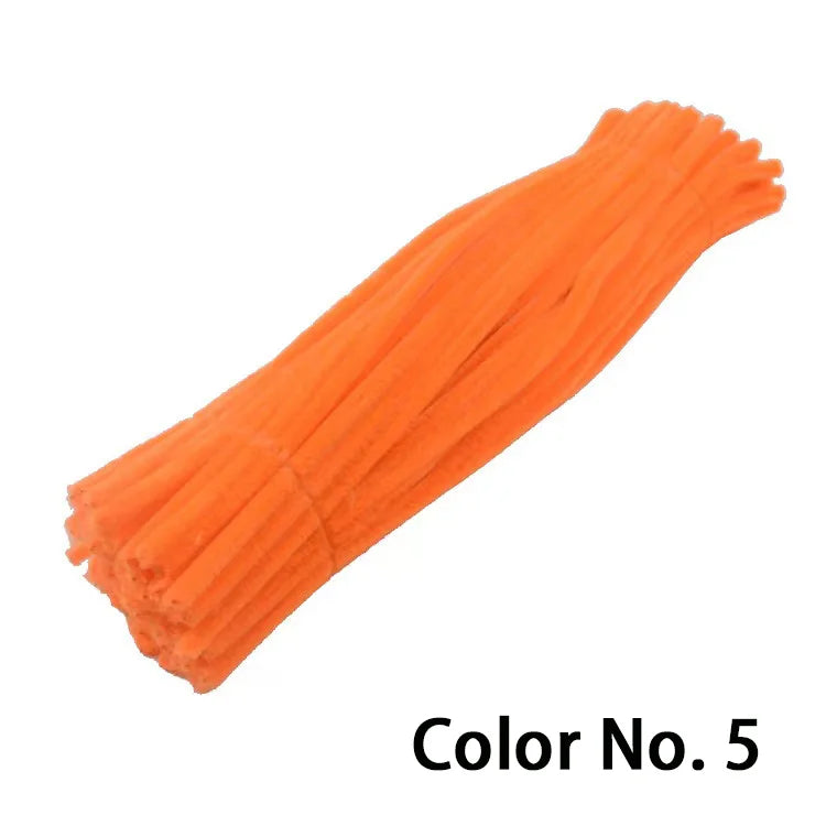 Orange chenille craft stems for DIY projects