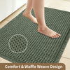 Waffle Textured Quick-Dry Bath Mat with Non-Slip Backing