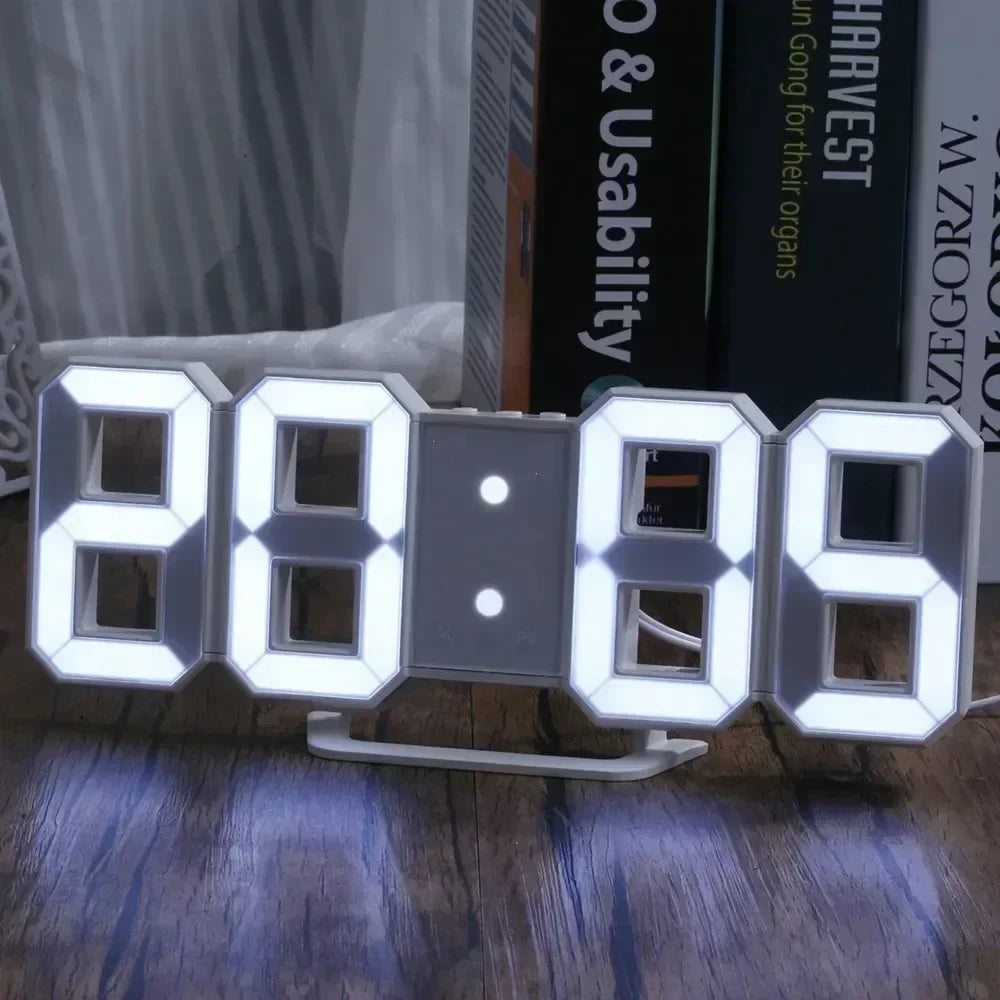 3D LED Digital Alarm Clock with Calendar and Temperature Display