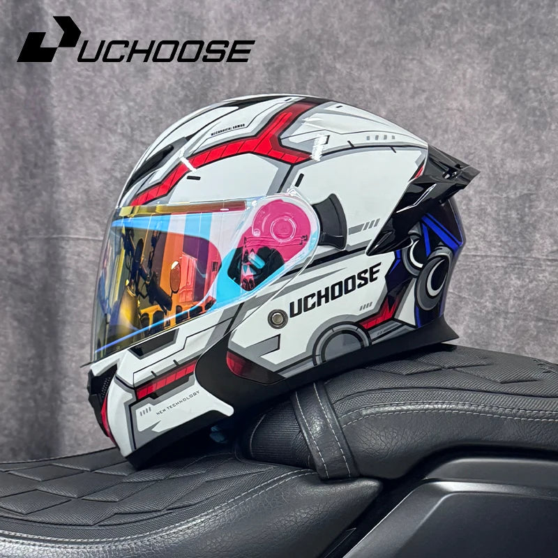 Modular Flip-Up Motorcycle Helmet with Removable Chin Guard