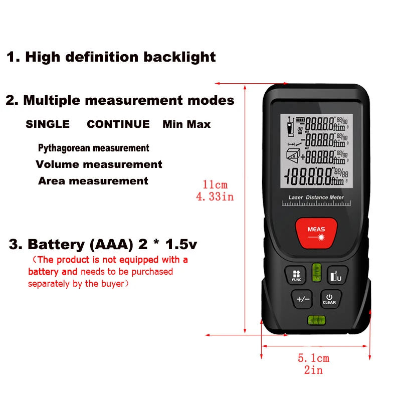 Laser Distance Meter with Digital Display