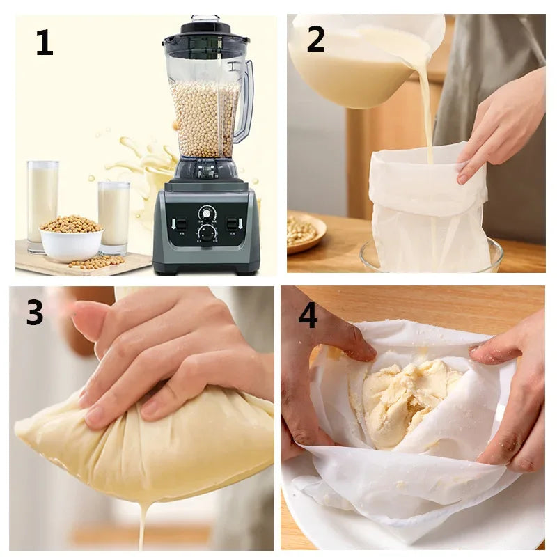 Reusable Nylon Filter Bag for Nut Milk, Tea & Brewing