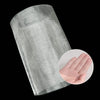A close-up view of a silver stainless steel mesh screen for windows and ventilation.