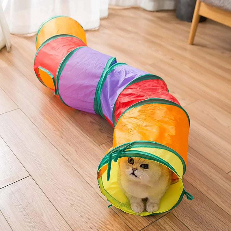 Foldable Interactive Cat Tunnel with Crinkle Sound