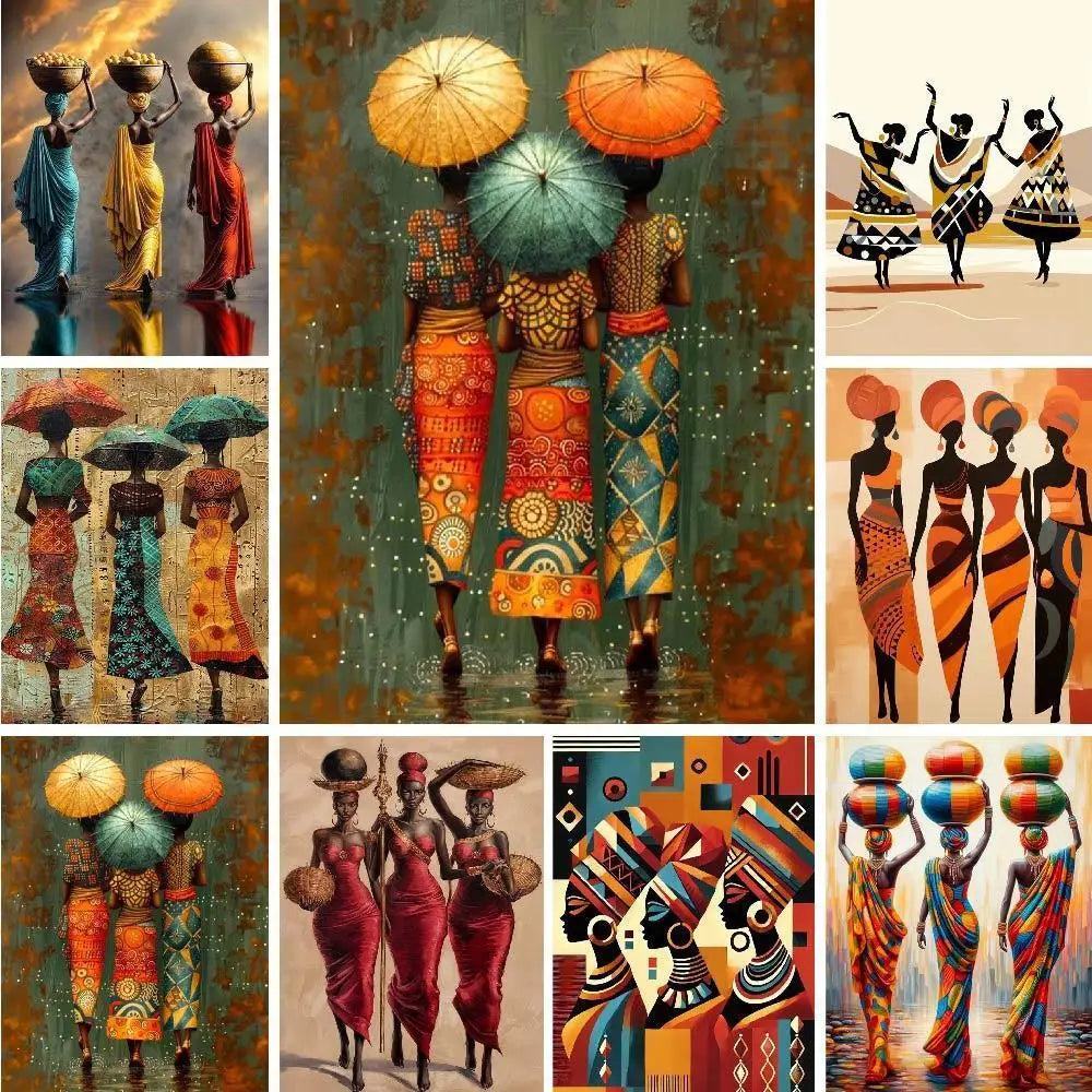 Adult Paint by Numbers Kit – African Women Portrait on Canvas