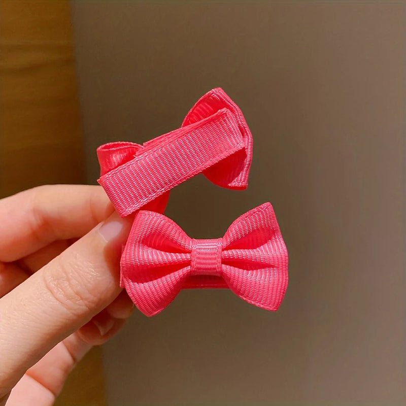 Dopamine Color Fabric Bow Hairpins for Girls