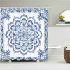Mandala Boho Shower Curtain with Floral Print