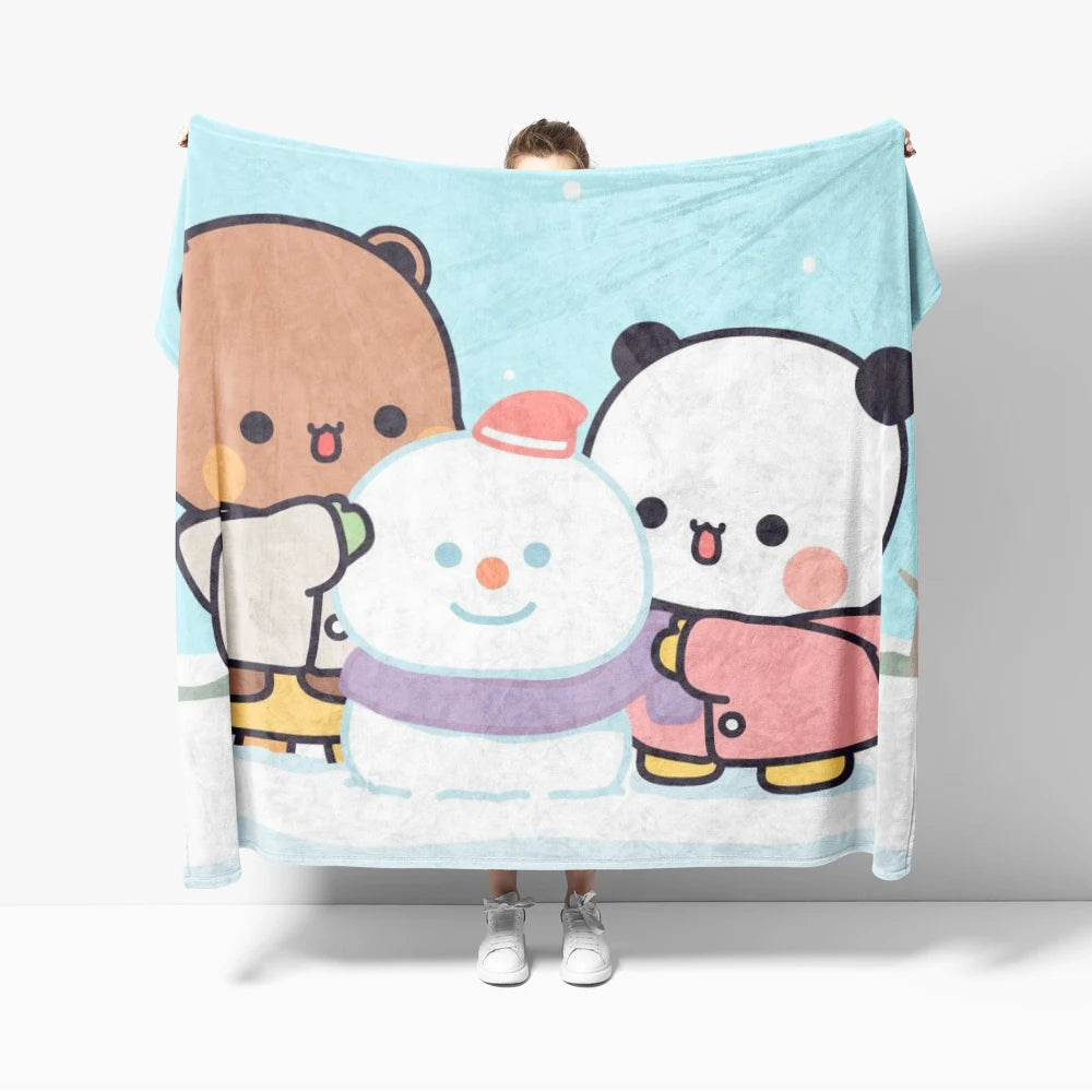 Cozy Cartoon Flannel Throw Blanket for Kids and Sofa