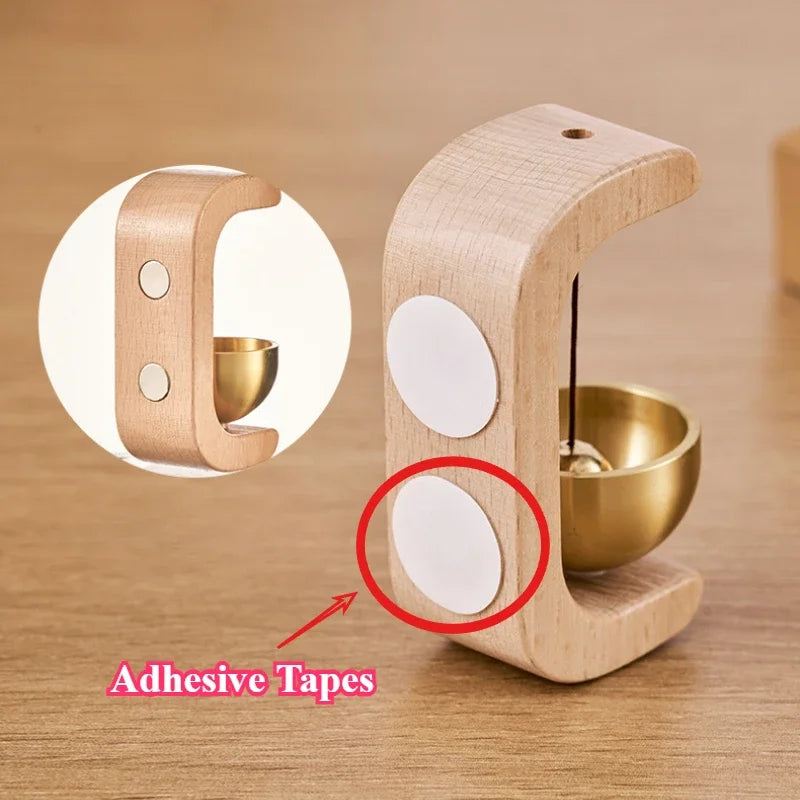 Cloche de Porte en Bois Magnétique