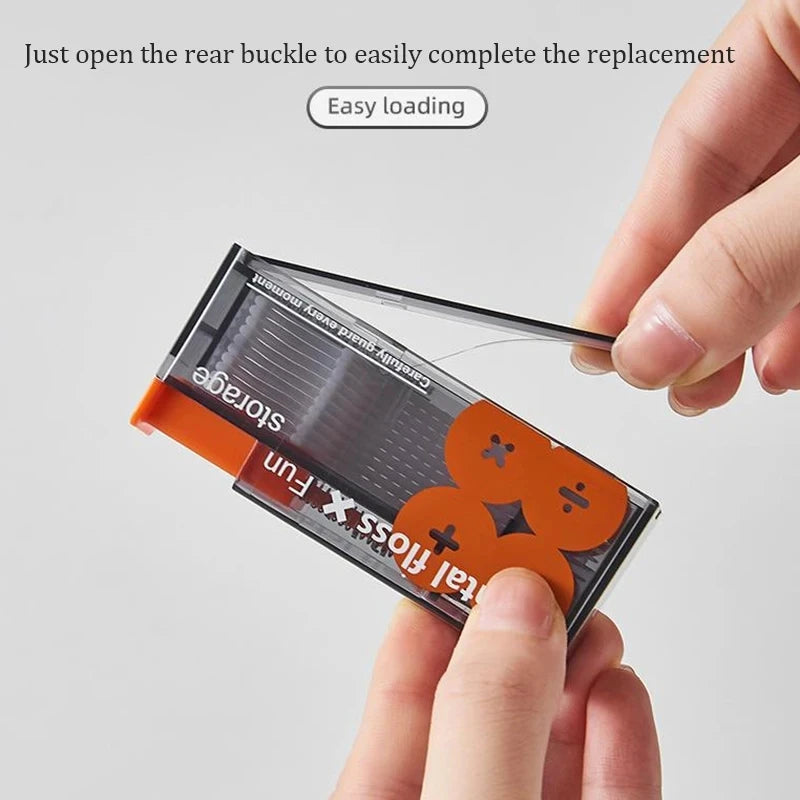 Compact Automatic Floss Dispenser with Refillable Case