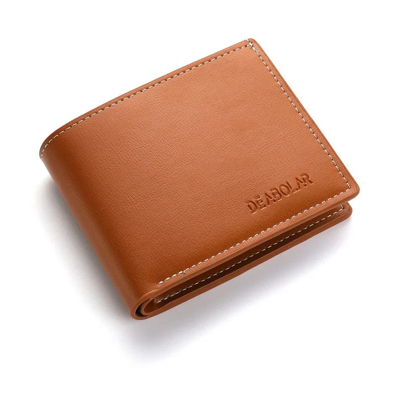 Slim PU Leather Folding Wallet with Card Holder