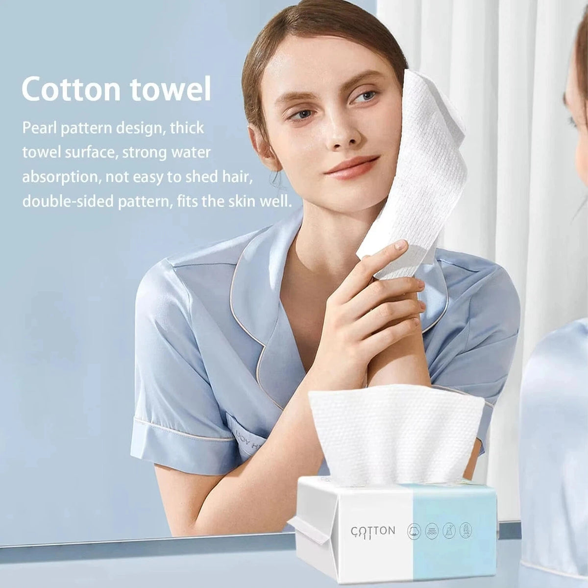 Soft Cotton Disposable Facial Towels for Sensitive Skin