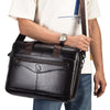 Genuine Leather Laptop Briefcase for Men – 14" Retro Cowhide Bag