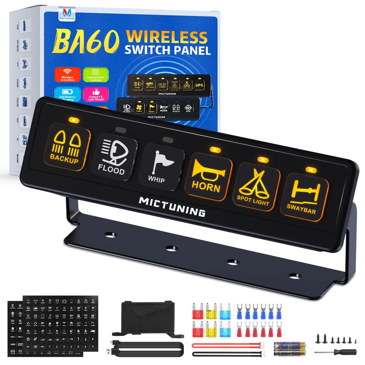 6 Gang Wireless Switch Panel with Remote Control Box