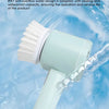 A light green cordless electric spin scrubber with a white brush head is shown cleaning under water.
