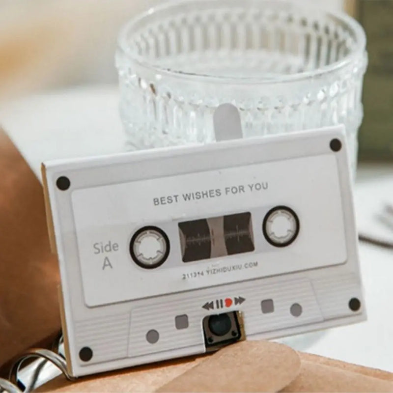 Recordable Voice Greeting Card with Cassette Design